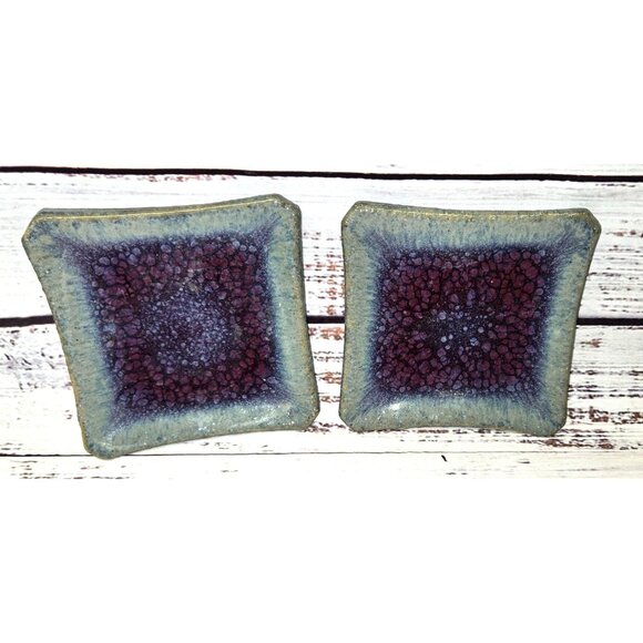 VTG stoneware/clay Drink Coasters trinket dish Handcrafted Home Décor Boho chic - Picture 8 of 9